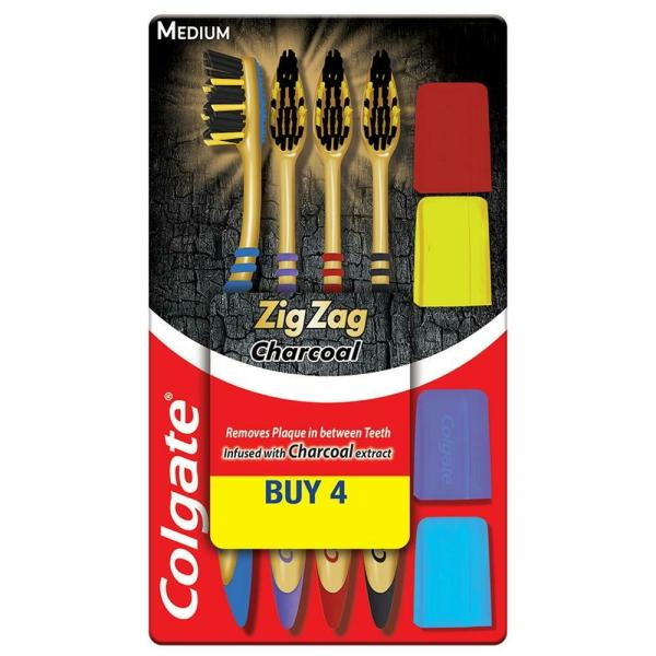 colgate zig zag charcoal medium toothbrush 4 pcs product images o491276478 p491276478 0 202203171049