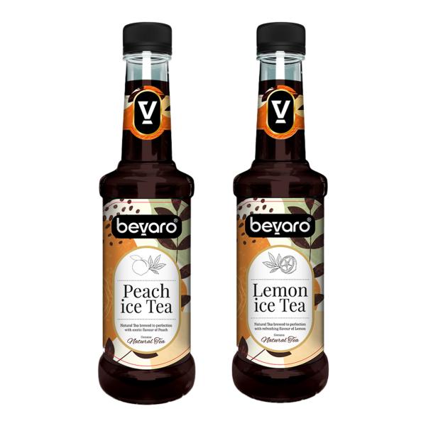 bevaro lemon ice tea syrup and peach ice tea syrup combo 300ml each pack of 2 contains natural tea extracts gourmet syrup for mocktails iced teas product images orvlhszyhjn p594386575 0 202210101846