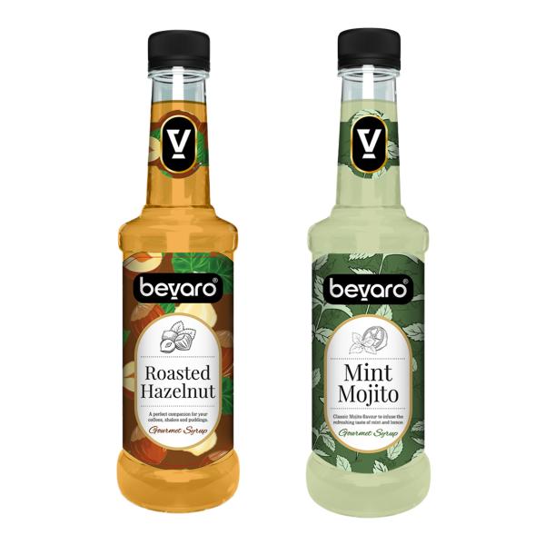 bevaro mint mojito syrup and roasted hazelnut syrup combo 300ml each pack of 2 gourmet syrup for coffee shakes hot brew cold brew mocktails beverages desserts product images orvoos02mfe p594393725 0 202210102351