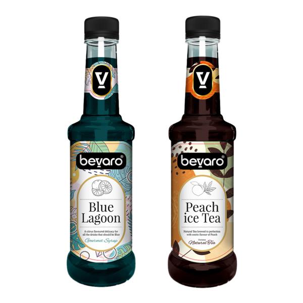 bevaro peach ice tea syrup and blue lagoon syrup combo 300ml each pack of 2 contains natural tea extracts gourmet syrup blue mixer for cocktails mocktails iced teas product images orvcb97qci4 p594382036 0 202210101514