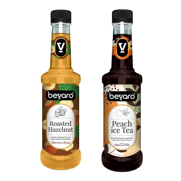 bevaro peach ice tea syrup and roasted hazelnut syrup combo 300ml each pack of 2 gourmet syrup for coffee shakes hot brew cold brew mocktails beverages desserts product images orvhdpx2cys p594382223 0 202210101520