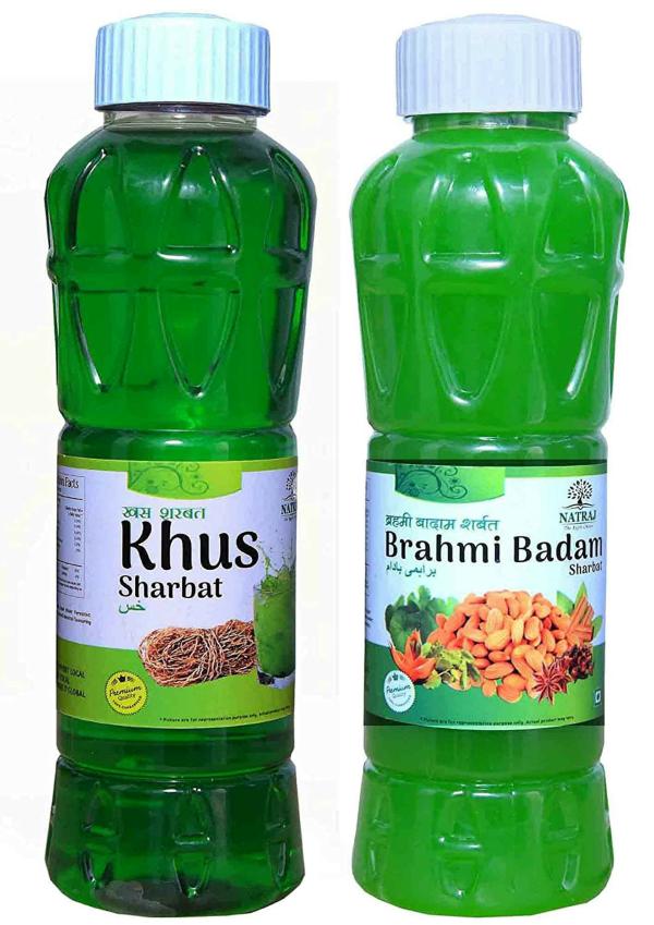 natraj the right choice khus sharbat and brahmi badam sharbat syrup 1500 ml each pack of 2 product images orv4pslsokc p594293384 0 202210061351