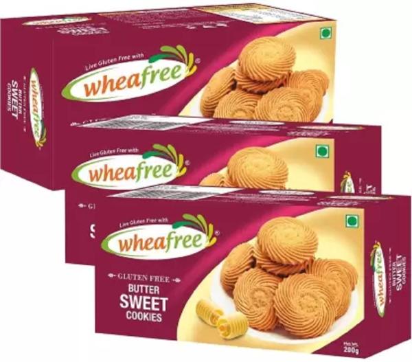 wheafree gluten free butter sweet cookies pack of 3 200g each soya free egg free soft delicious cookies best tea time snacks 100 vegetarian and wholesome ingredients product images orvqnkbccvr p596873672 0 202301021939